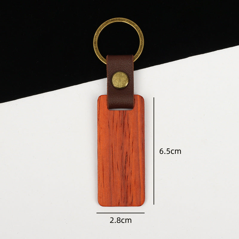Wholesale Black Walnut Beech DIY Wooden Keychain